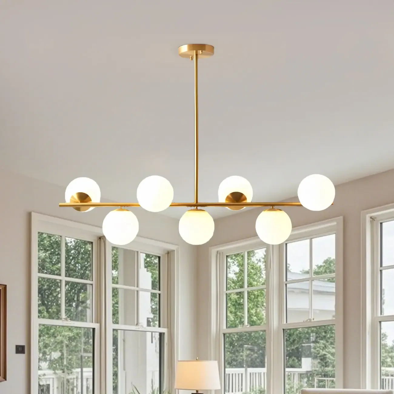 Modern Copper Globe Multi-Light Island Pendant Light