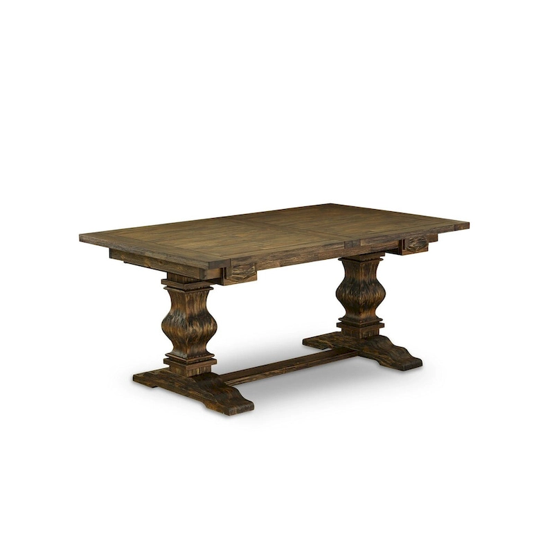 East West Furniture 11 Piece Kitchen Table Set- a Dining Table and 10 Linen Fabric Parson Chairs(Finish Options)