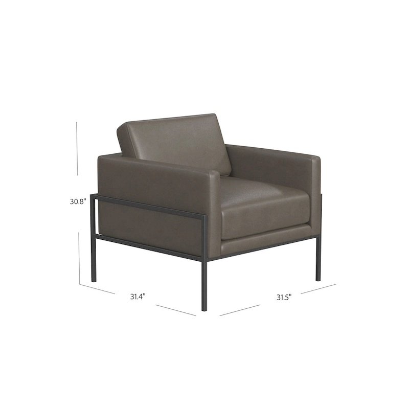 HomePop Modern Upholstered Club Chair w/Metal Frame