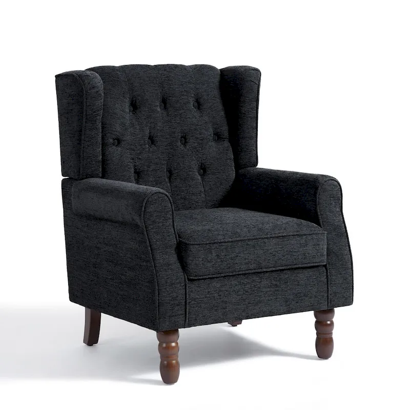 Button-Tufted Accent Club Chair Wingback Armchair Set of 2