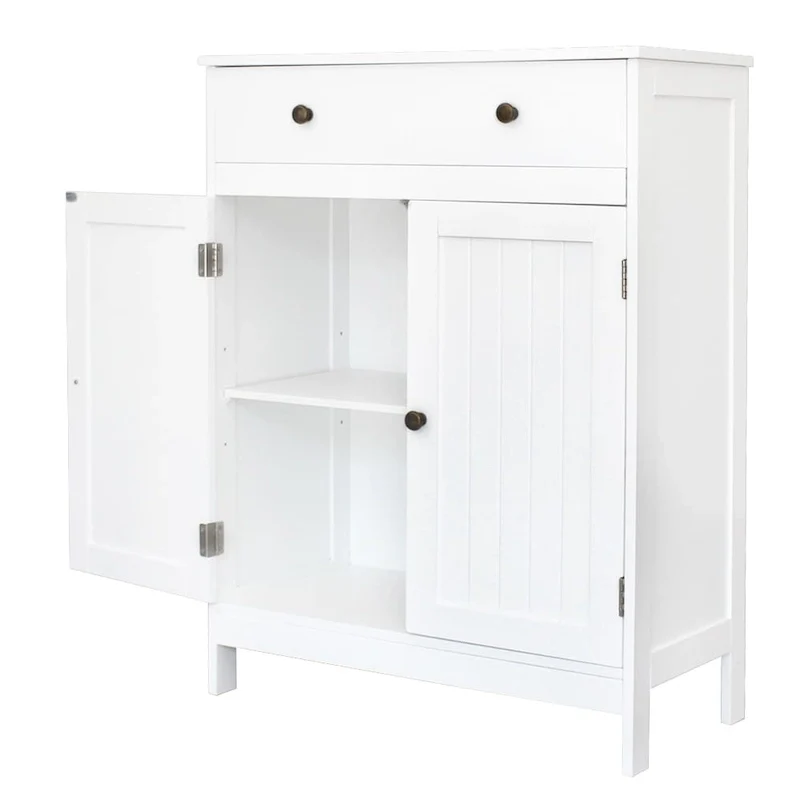 FCH Bathroom Freestanding Double Door Storage Cabinet