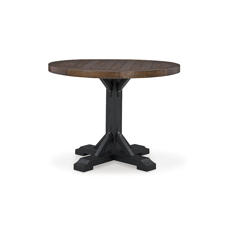Signature Design by Ashley Valebeck Black/Dark Brown Counter Height Dining Table - 48 W x 48 D x 36 H