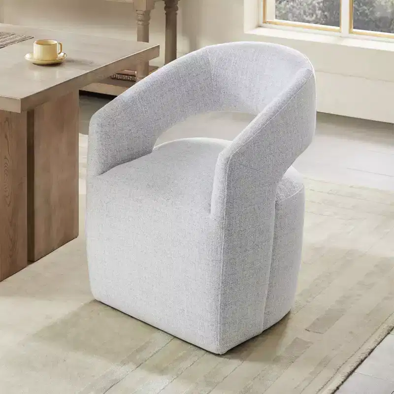 Spruce&Spring Modern Barrel Dining Chair with Caster & Open Back No Assembly Anywhere Chair