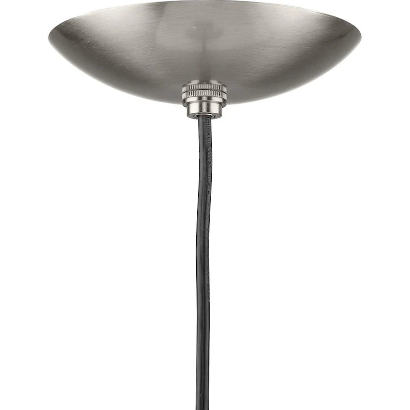 Atwell Collection Brushed Nickel and Opal Glass Globe Large Hanging Pendant Light - 12 in x 12 in x 12.5 in