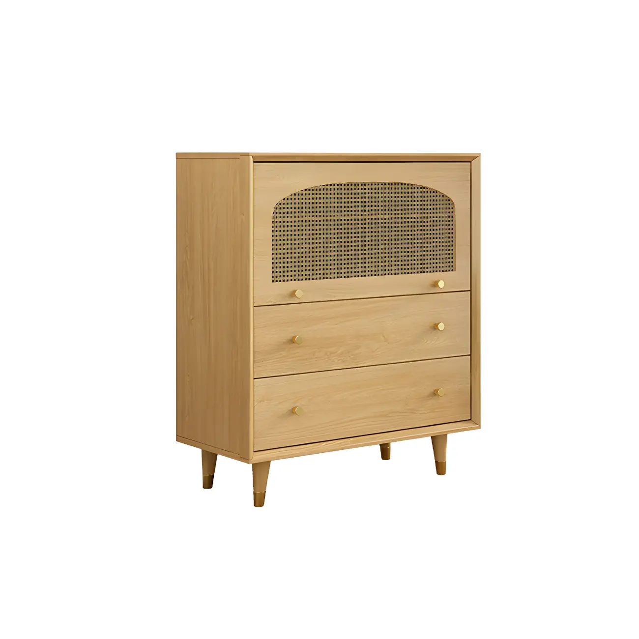 Vintage Wooden Bachelor Chest in Natural Finish