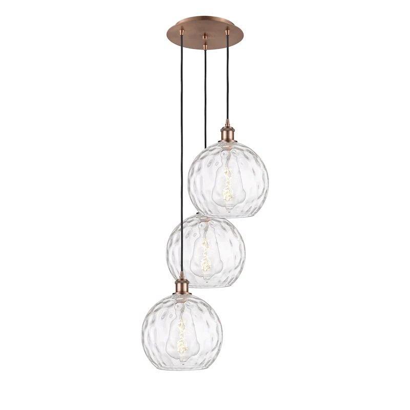 Innovations Lighting Athens Water Glass 3 Light 17  Multi-Pendant