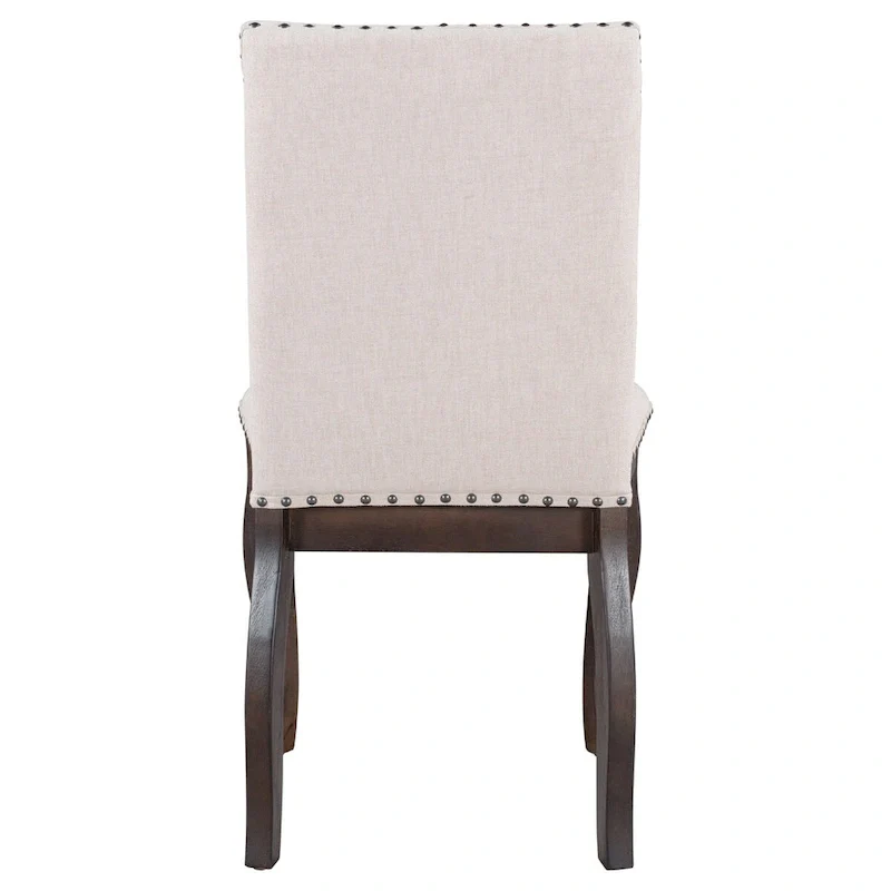 Espresso Wood Set of 4 Dining Chairs with Upholstered