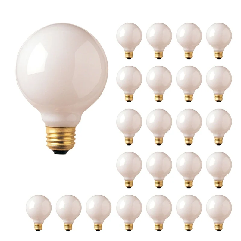 Bulbrite Pack of (24) 40 Watt Dimmable G25 Incandescent Light Bulbs with Medium (E26) Base, 2700K Warm White Light