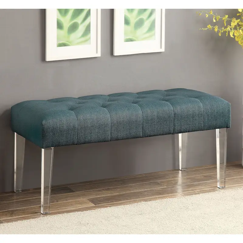 Noor Contemporary Fabric Button Tufted Accent Bench by Furniture of America