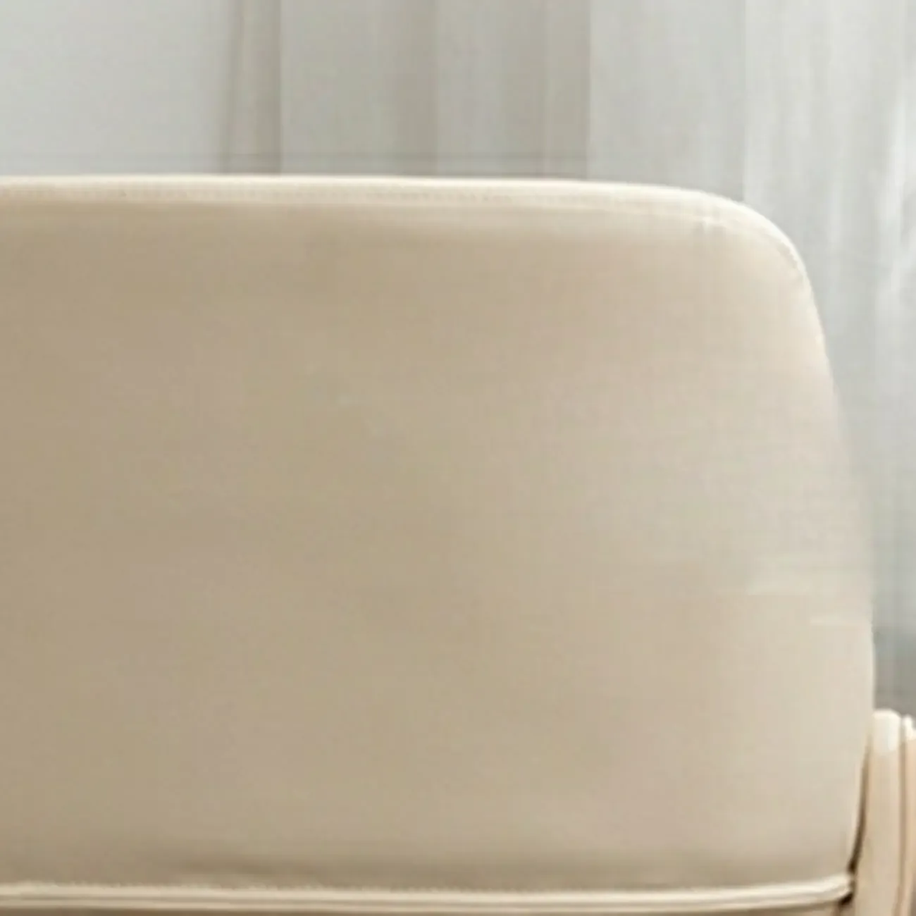 Open-Back Beige Office Chair with Casters