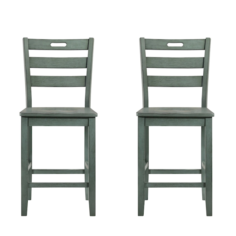 Rangel Rustic Wood Ladder Back Counter Height Chairs by Furniture of America (Set of 2)