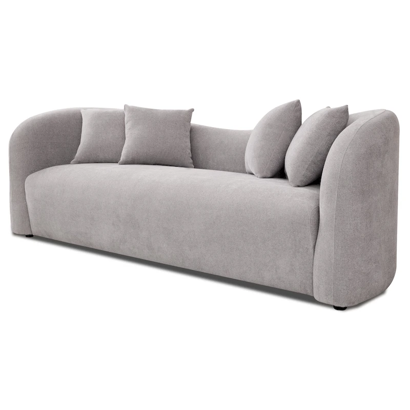 Hanar Mid Century Modern Luxury Tight Curved Back Boucle Sofa