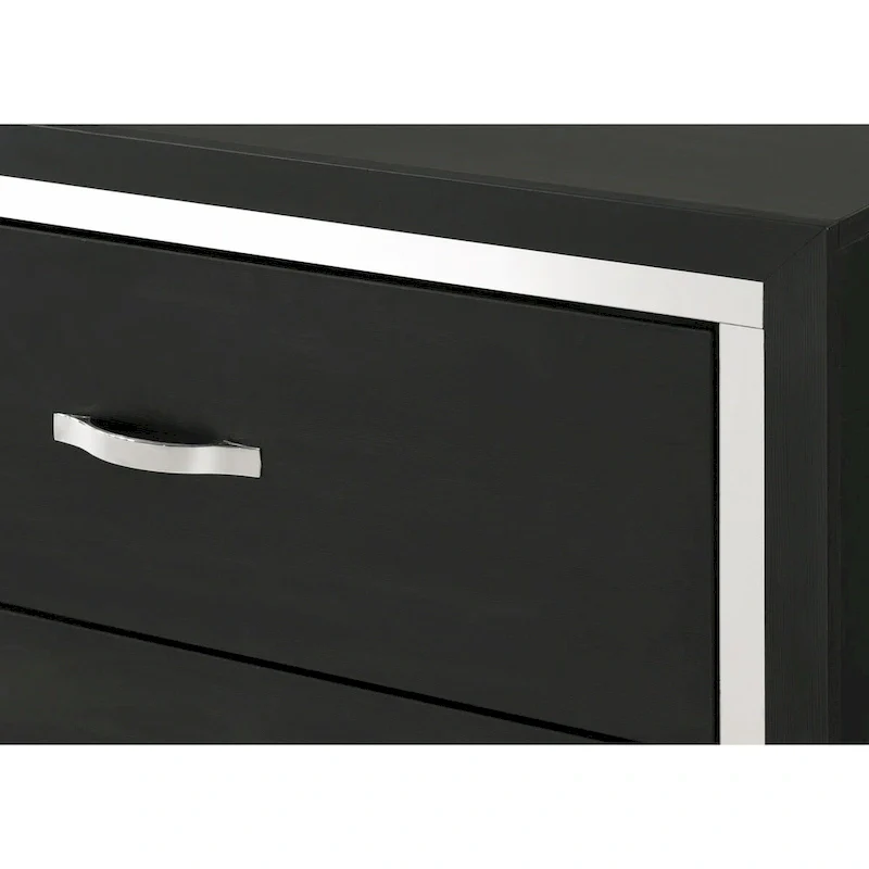 Black Velvet Upholstered Panel Bedroom Furniture