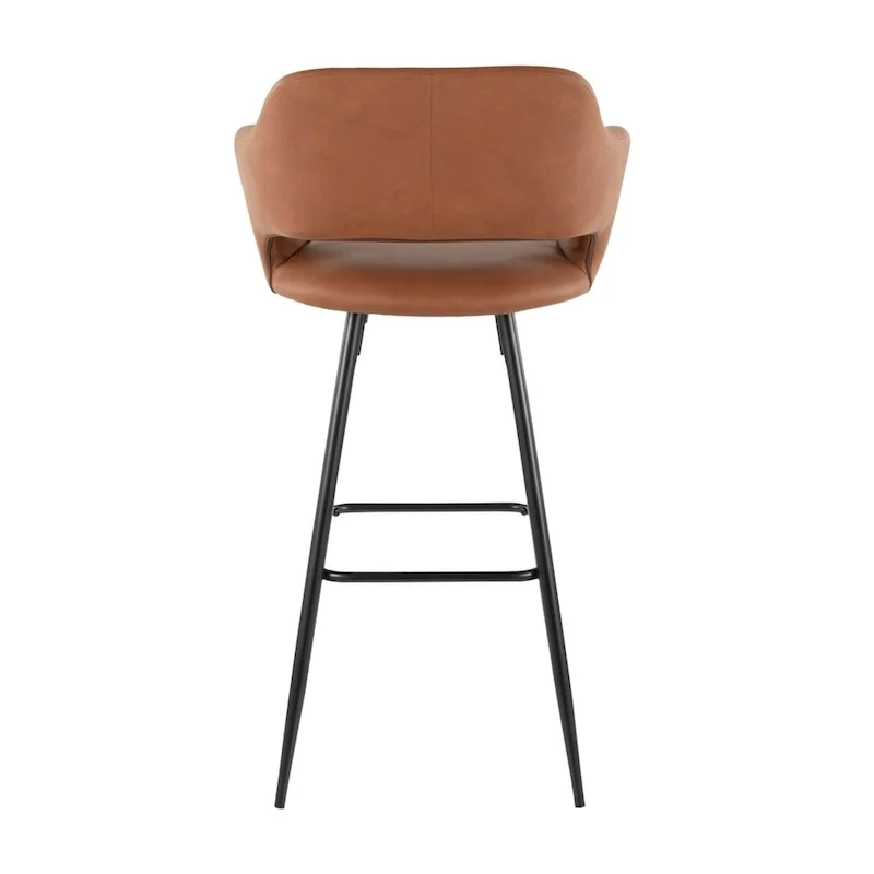 Faux Leather Bar Stools (Set of 2) - N/A