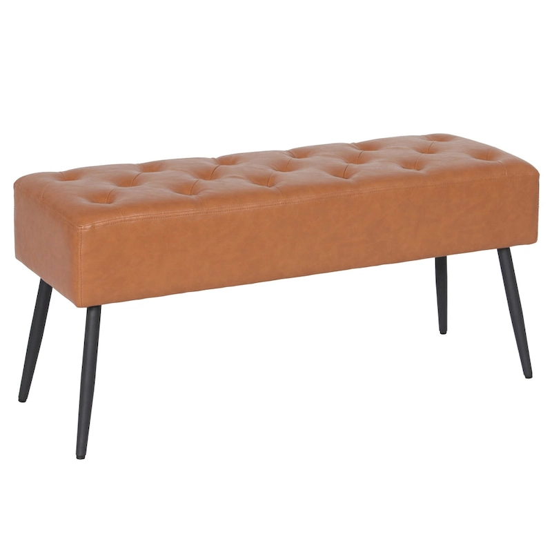 Maypex Faux Leather Upholstered Bench with Tufted Seat