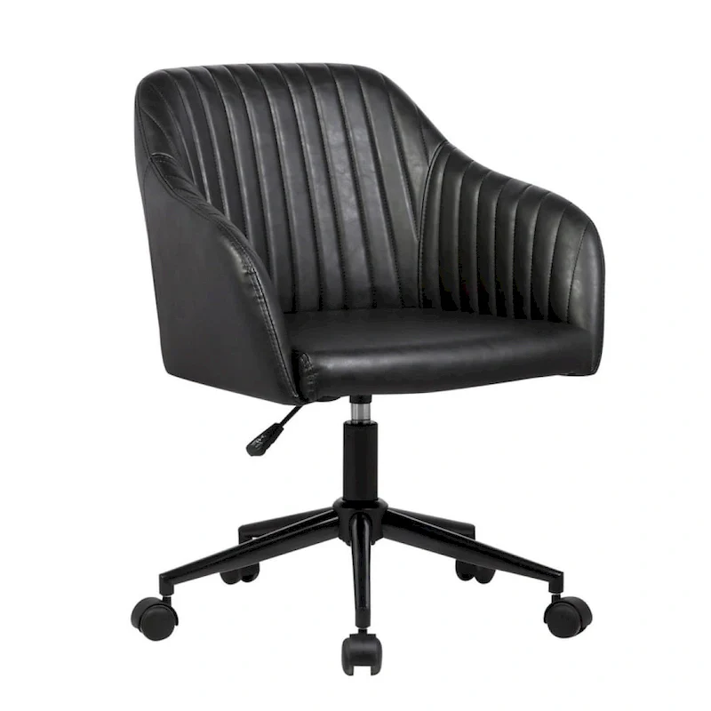 Office Desk Chair, Tufted PU Leather Upholstery