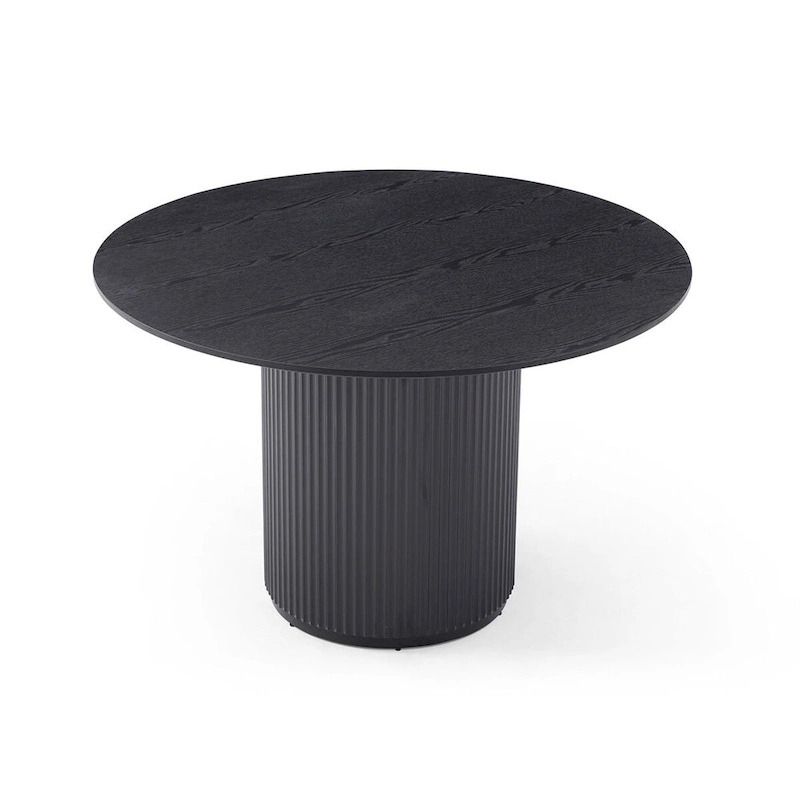 Black Round Dining Table,MDF handcraft Pedestal Dining Room Table