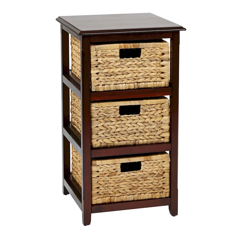 Copper Grove Turtle Mountain Braided Straw-grass Basket Storage Tower