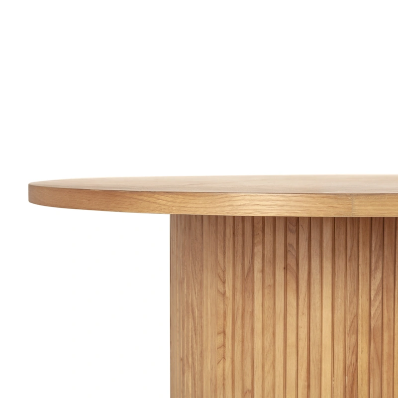 Pedestal Wood Round Coffee Table