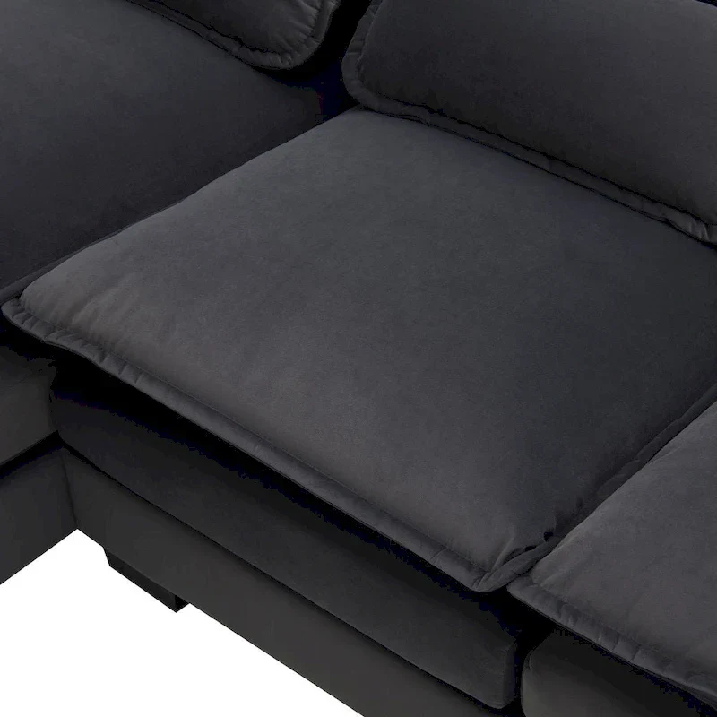 Modern U-shaped Sectional Sofa with Waist PillowsSleeper Sofa Couch with Chaise Lounge