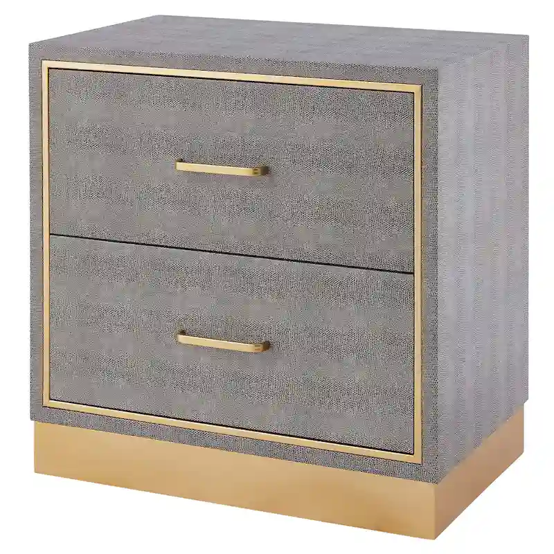 Edinburgh 2-Drawer Faux Shagreen End table