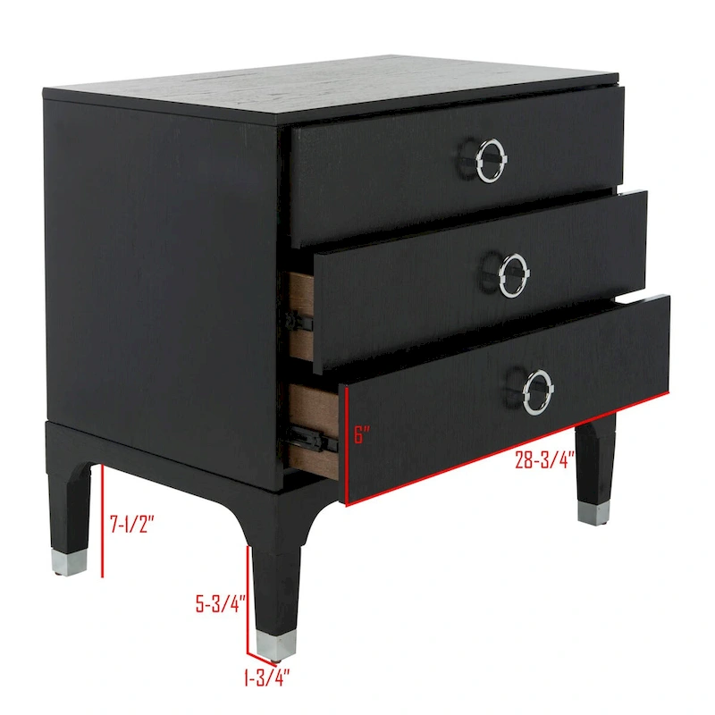 SAFAVIEH Artimiza 3-Drawer Nightstand - 30Wx19Dx28H