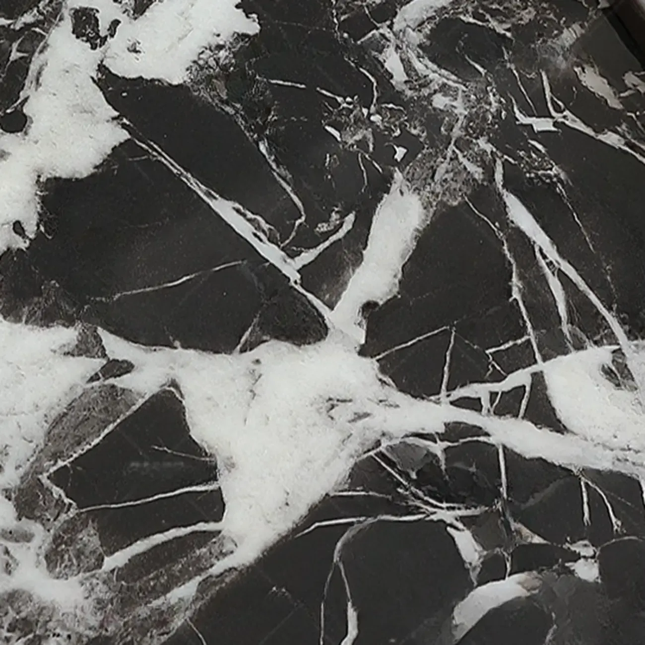 Modern Marble Black Rectangular Sleigh Coffee Table