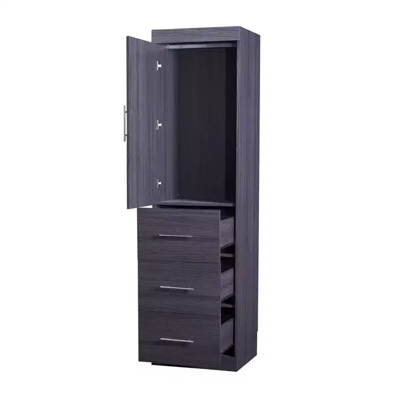Whisen Wood Murphy Bed with Wardrobe and Drawers