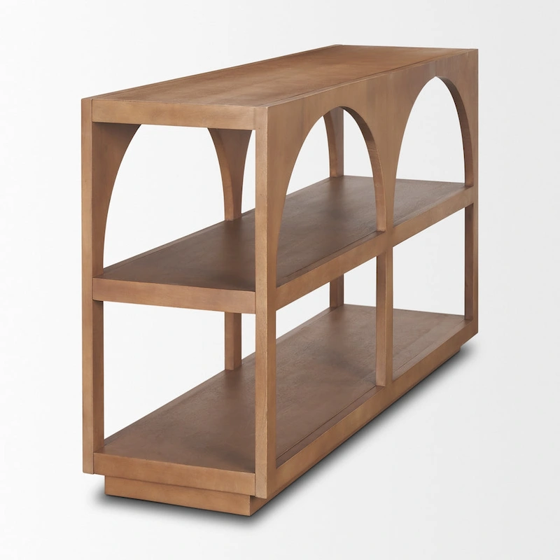 Bela Medium Brown Solid Wood Arched Console Table (54)