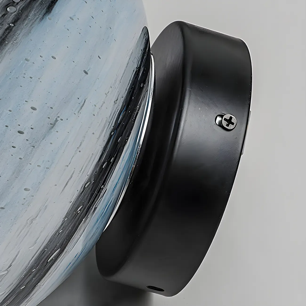 Yellow and Blue Glass Planet-Theme Globe Shade Post Cap Light