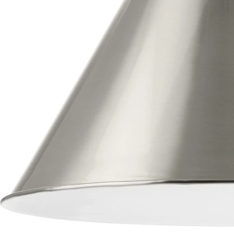 Hinton Collection One-Light Brushed Nickel Modern Farmhouse Pendant - 16 in x 16 in x 14 in