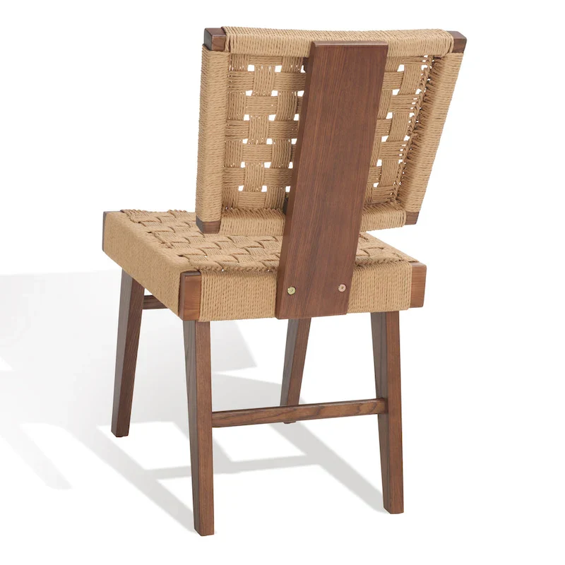 Woven Dining Chair Set of 2 - Natural Rattan Armless