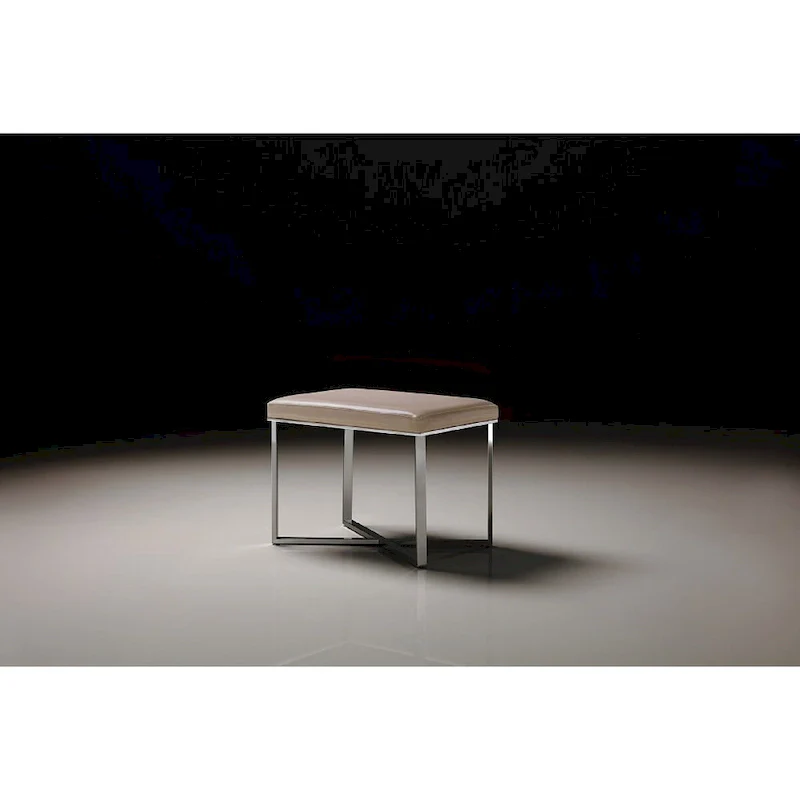 Pasargad Home Luxe Stool with Stainless Steel Base