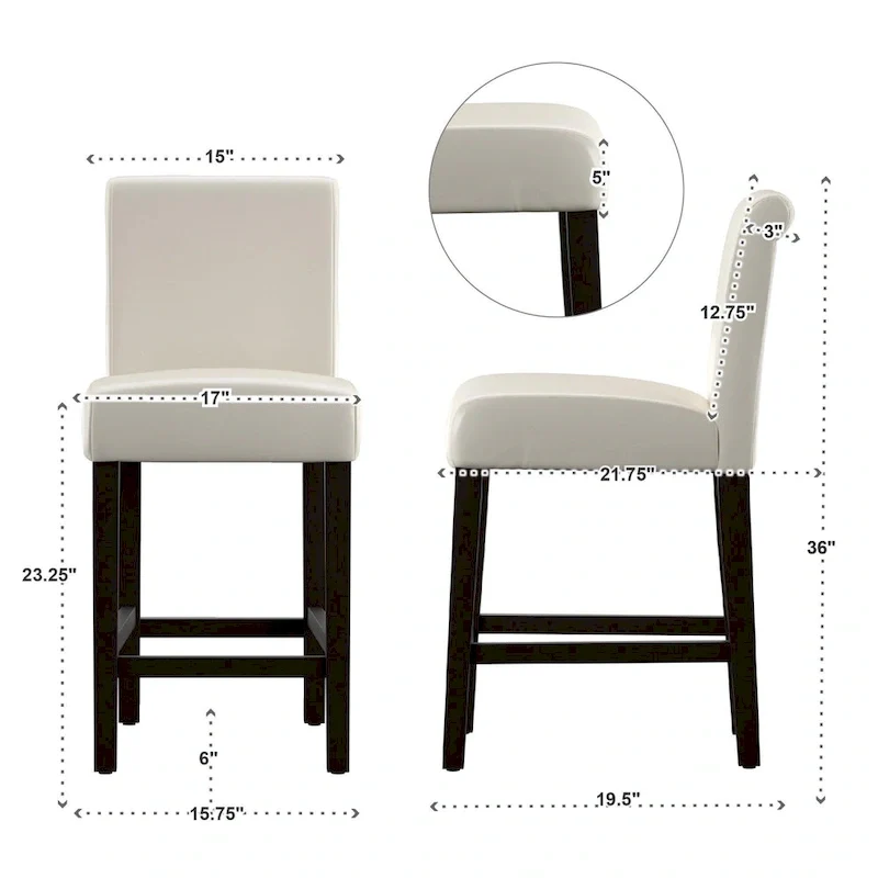 Bennett Faux Leather Counter Stools (Set of 2) by iNSPIRE Q Bold