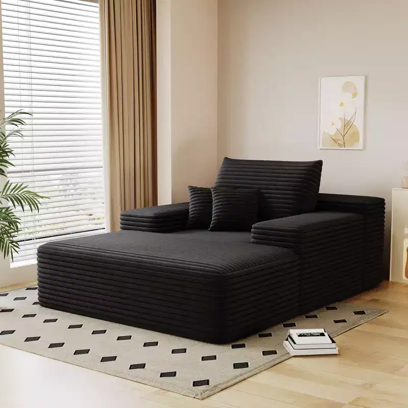68 x 51 Oversized Upholstered Sofa Bed Fluffy Plush Faux Fur Cloud Sofas Couches for Living Room Camel