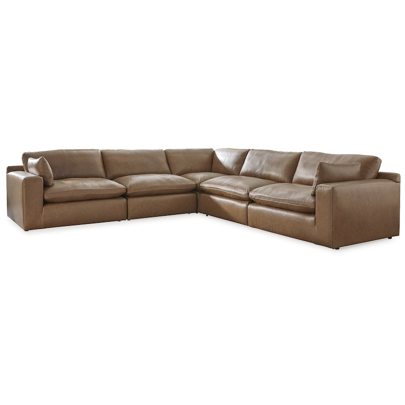 Signature Design by Ashley Emilia Medium Brown 5-Piece Sectional - 132W x 132D x 36H