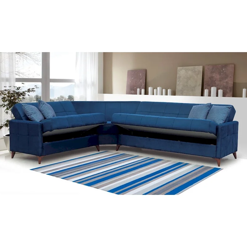 Nazim Fabric Convertible Sleeper Sectional Sofa