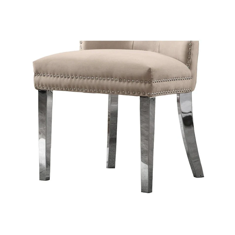 7-Piece Stainless Steel Nailhead Trim Dining Set