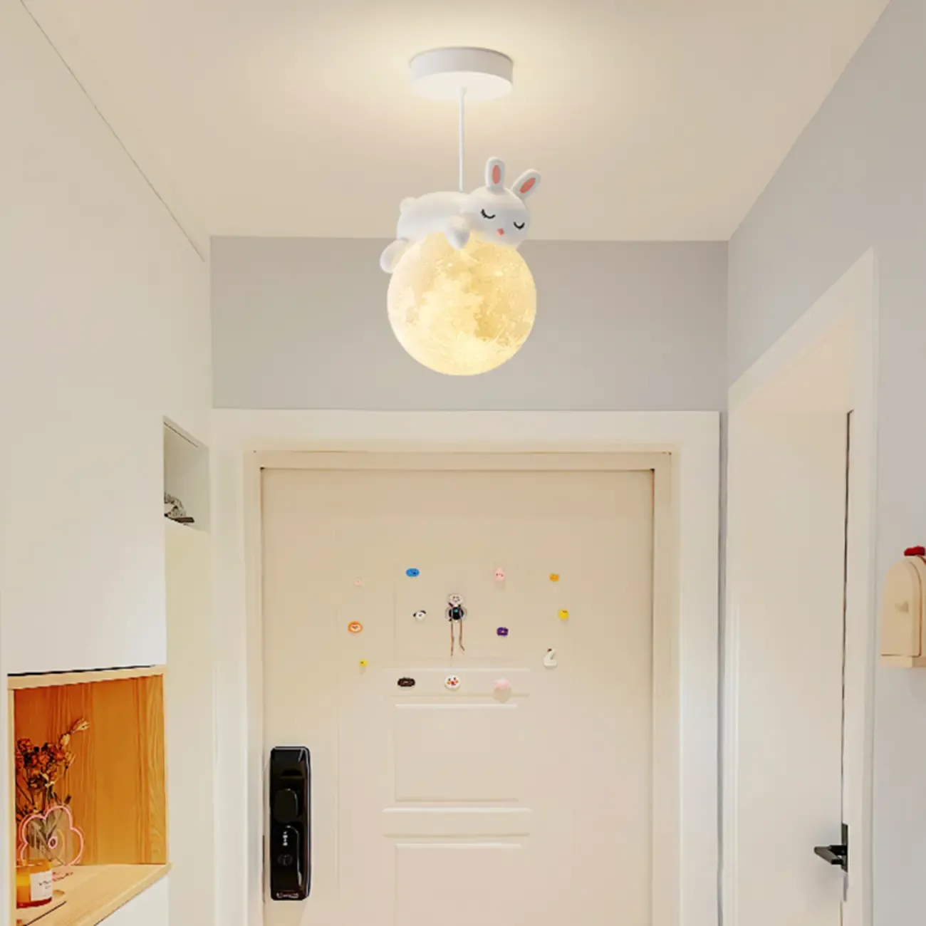 Cartoon Animal White Metal Acrylic Globe Pendant Light