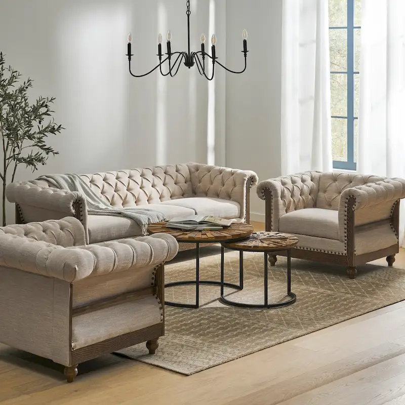 Voll Fabric 3 Piece Living Room Set by