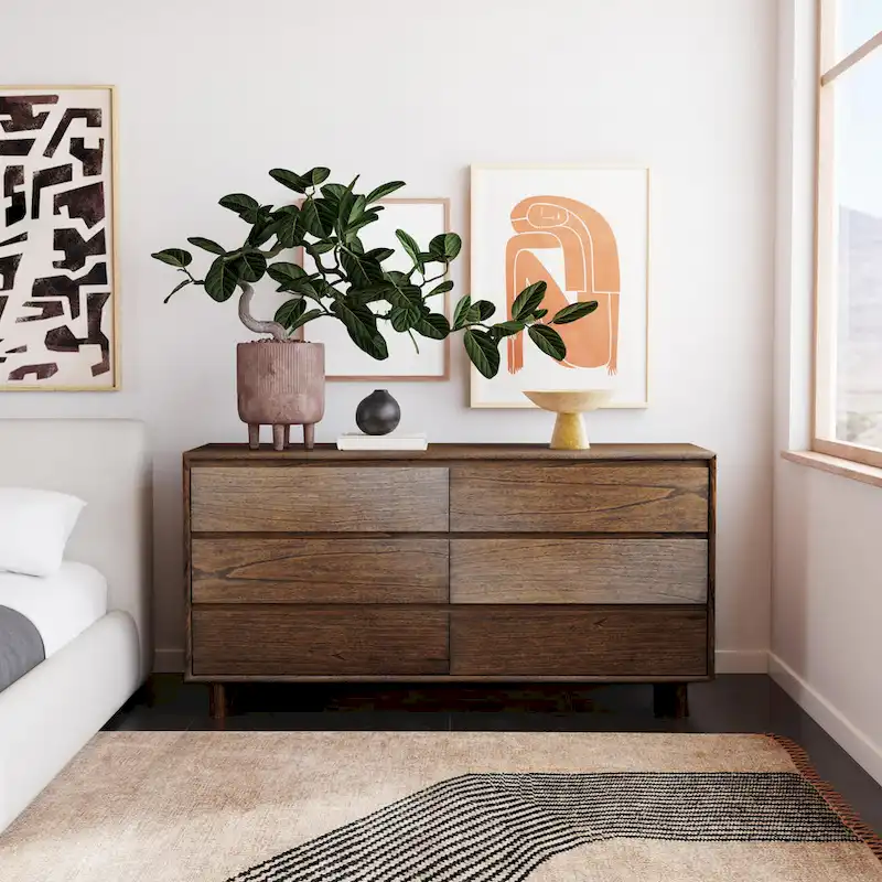 Halmstad Wood Panel 6 Drawer Dresser