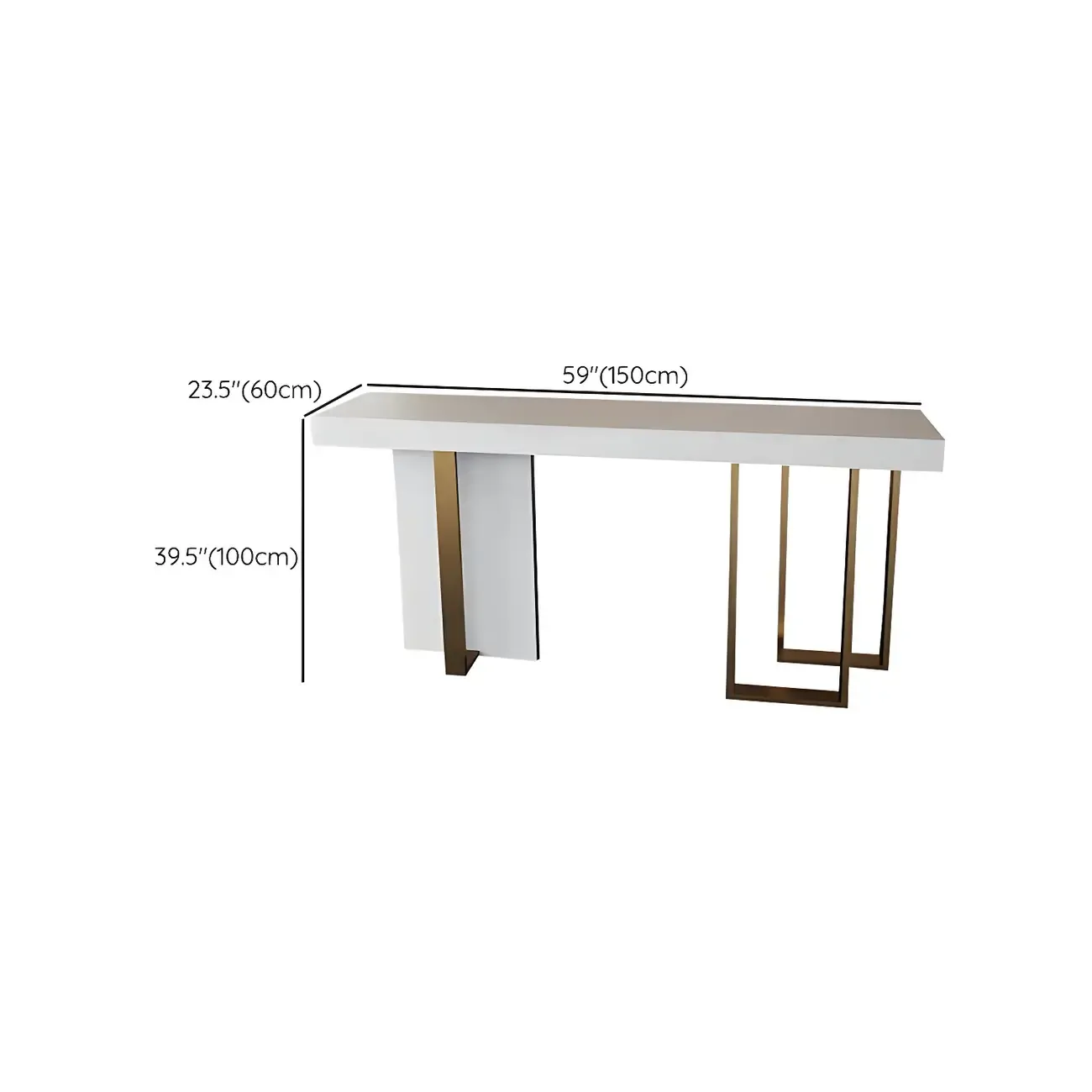 Glam White Faux Marble Gold Legs Bar Tables