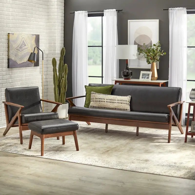 Simple Living Bianca Camel Brown Chair & Ottoman Set