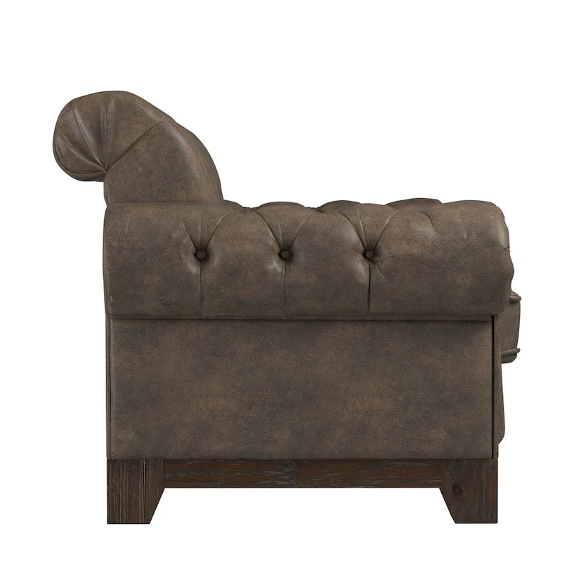 Greenwich Tufted Rolled Arm Nailhead Chesterfield Loveseat by iNSPIRE Q Artisan