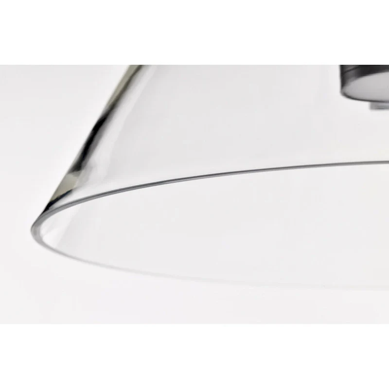 Edmond 17 Inch LED Pendant Matte Black with Clear Glass - Matte Black