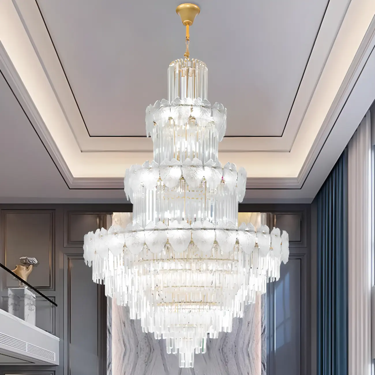 Luxury Crystal Round Chandelier with Elegant Tiered Design