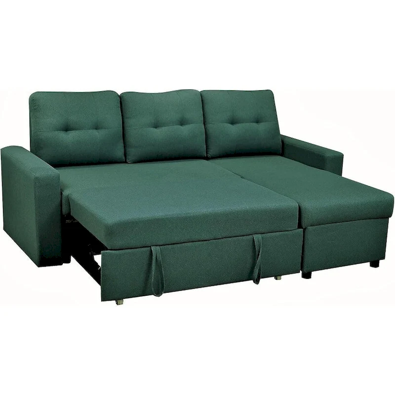 US Pride Furniture 79.92 inch Convertible L-Shaped Sectional Sleeper Sofa Bed Stylish Apartment Furniture