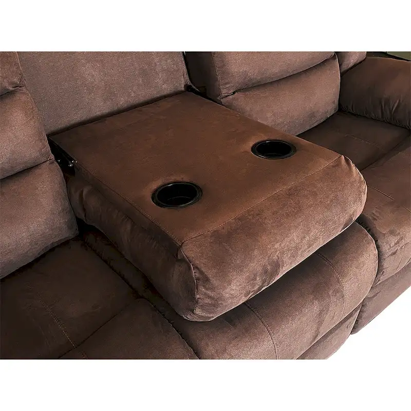 93 Width Polyester/Suede 5-Piece Manual Reclining Sectional Sofa
