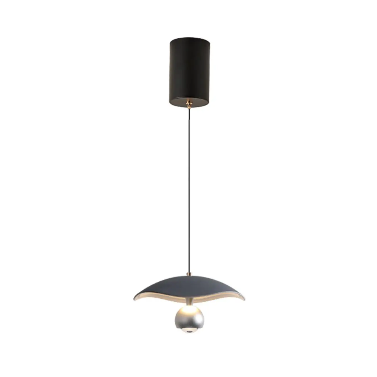 Modern Black 2-Light Pendant Light Fixture Adjustable Height
