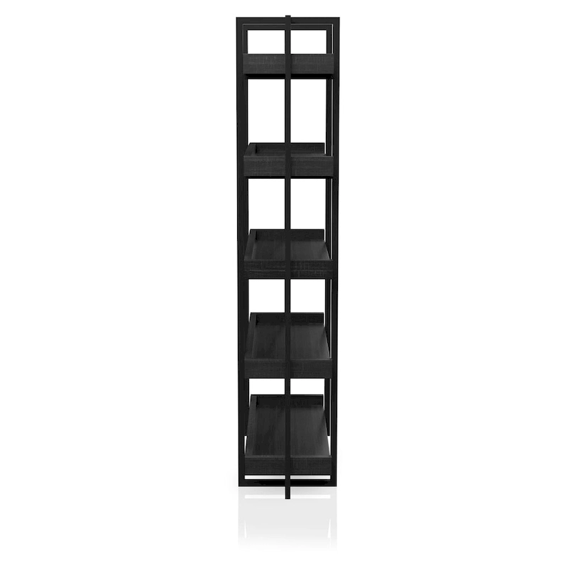 Ganesh Rustic Black Metal 5-Tier Ladder Shelf by Carbon Loft